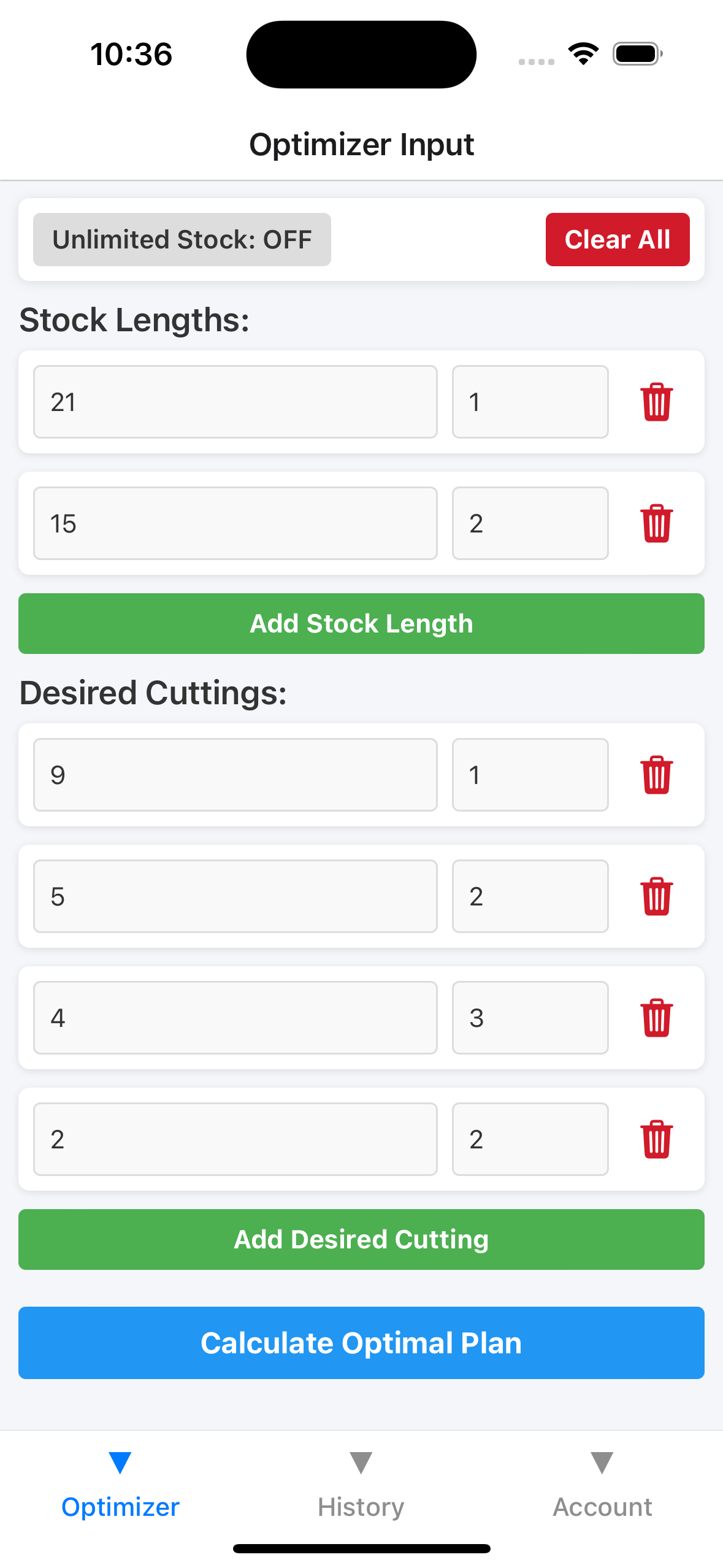 Input Screen