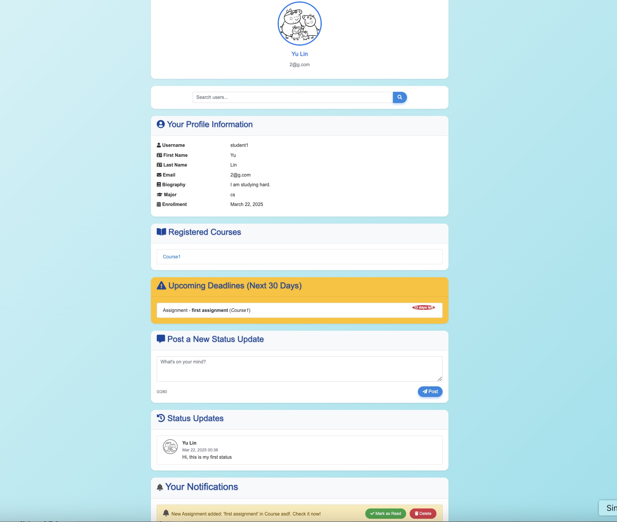 Dashborad Screenshot